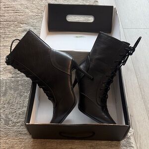 Fashion Nova Black Lace-Up Boots